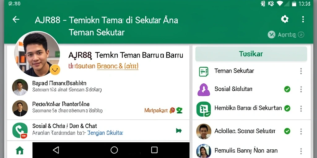 Antarmuka aplikasi AJR88 yang memudahkan pencarian teman.