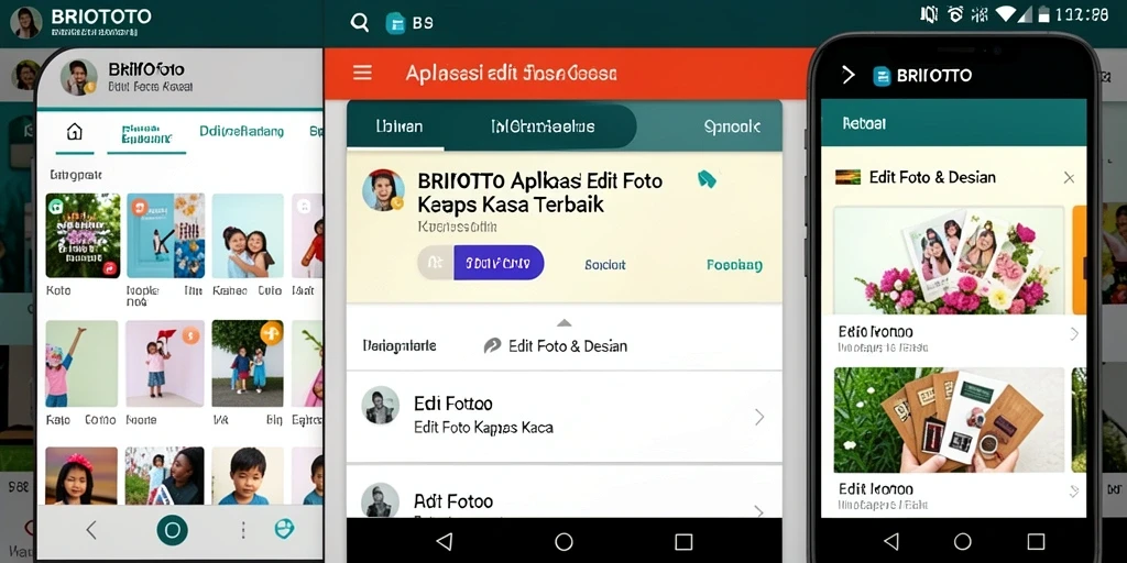 Tampilan antarmuka BRIOTOTO yang intuitif untuk Edit Foto Kertas Kaca.