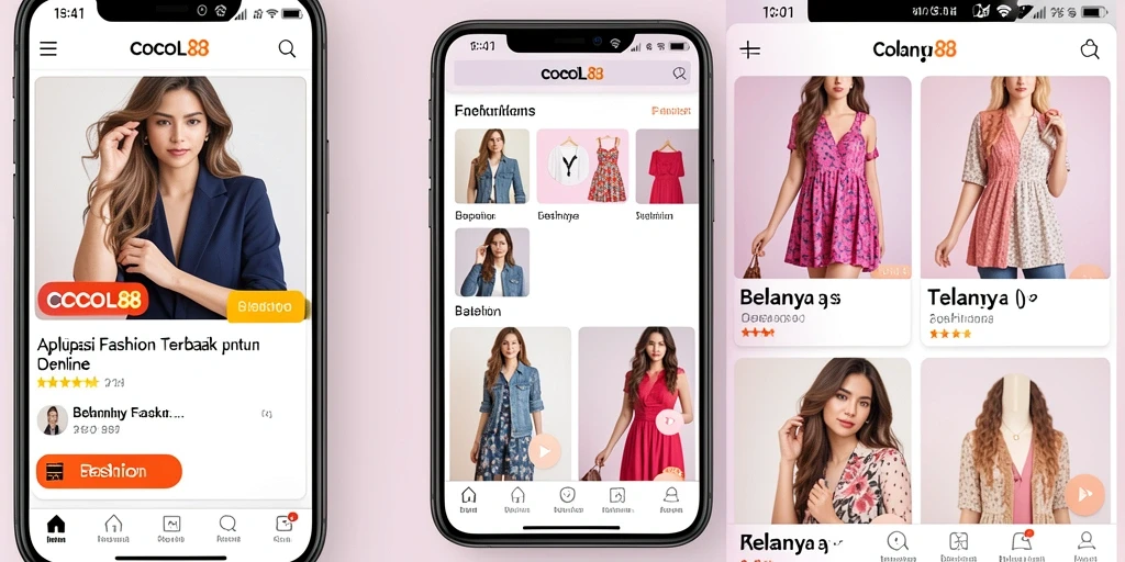 Antarmuka aplikasi COCOL88 yang menarik dan fungsional untuk belanja fashion.