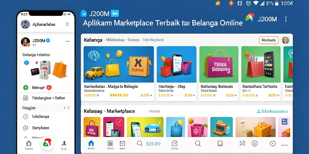 Tampilan antarmuka J200M yang ramah pengguna untuk belanja online.