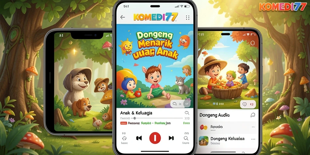 Tampilan antarmuka sederhana dan ramah anak pada KOMEDI77.