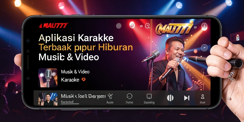 Antarmuka aplikasi MAU777 yang menarik dan mudah dipakai untuk karaoke.