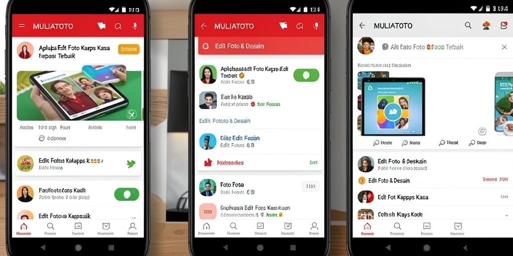 Antarmuka MULIATOTO dengan efek Edit Foto Kertas Kaca yang menarik