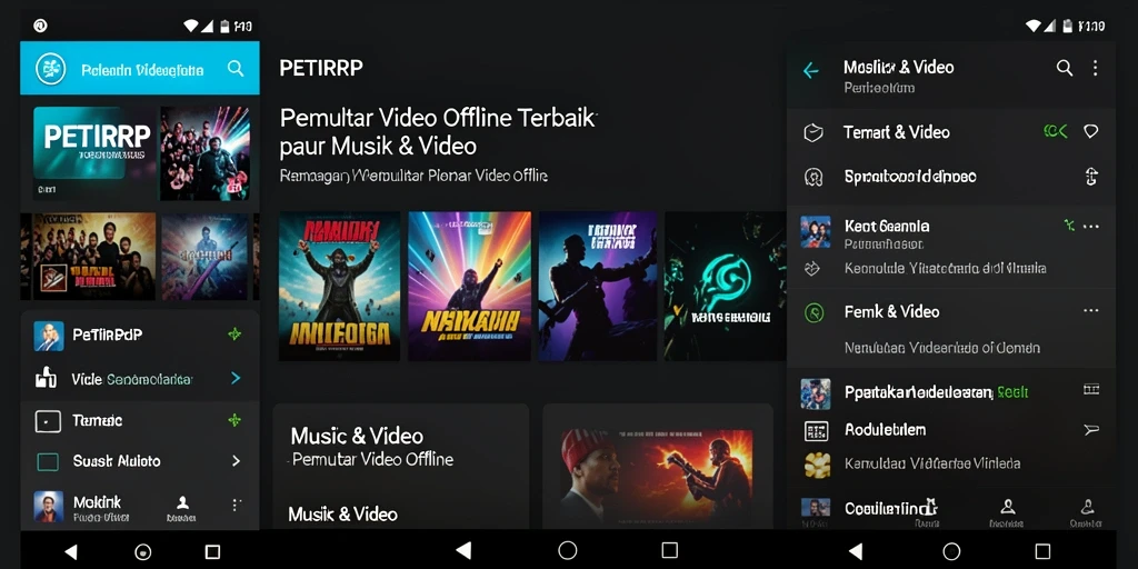 Tampilan antarmuka aplikasi Pemutar Video Offline PETIRRP.