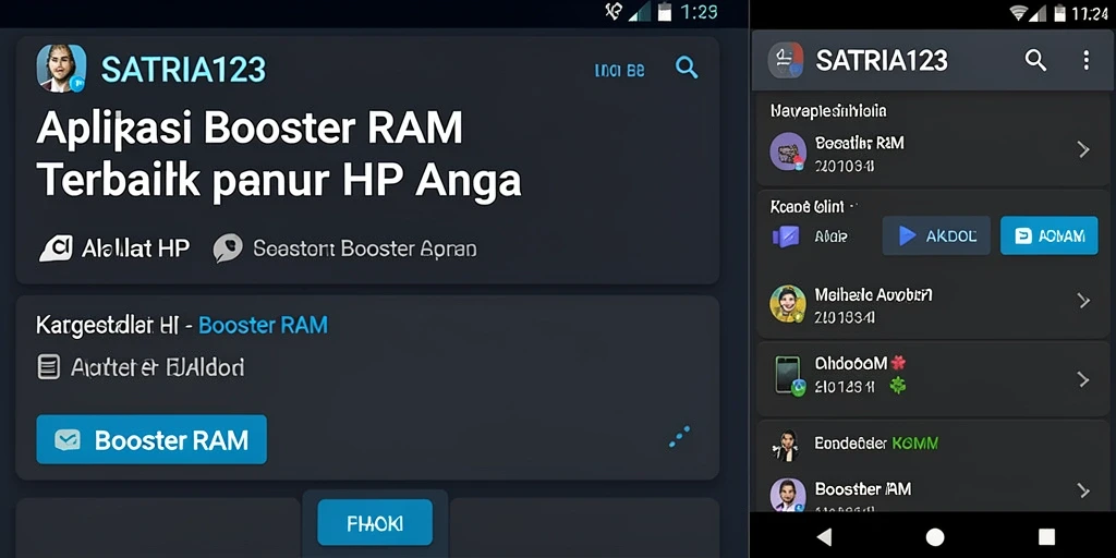 Antarmuka SATRIA123 yang intuitif dan fungsional untuk Booster RAM.