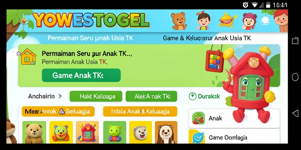 Antarmuka menarik dan interaktif dari YOWESTOGEL untuk Game Anak TK.